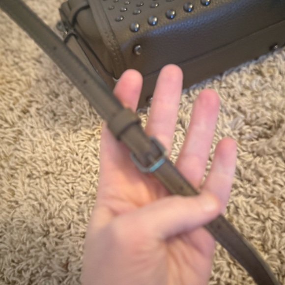 Coach Studded Leather Mini Tote Crossbody- Dark Olive Green - Picture 10 of 14